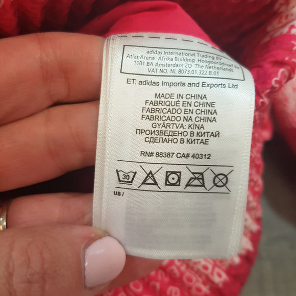 Adidas Neo Womens Plaid Duck Down Puffer Jacket Medium Pink Check Funky BNWT - Picture 12 of 15